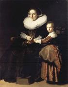 REMBRANDT Harmenszoon van Rijn Susana van Collen,Wife of Jean Pellicorne,and Her daughter Eva oil painting on canvas